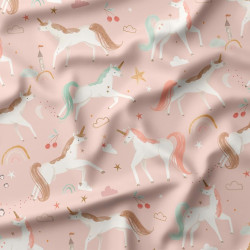 Printed Waterproof Fabric COLINE Petal / White